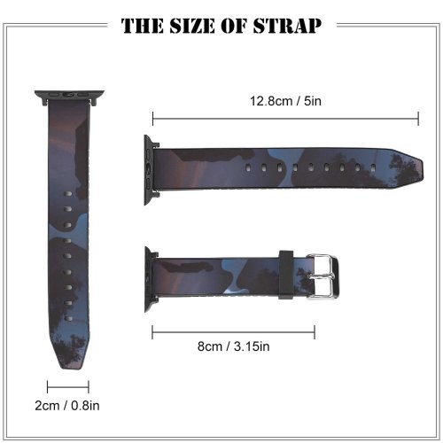 yanfind Watch Strap for Apple Watch Love Couple Lonely Silhouette  Romantic Night Dark Mood Compatible with iWatch Series 5 4 3 2 1