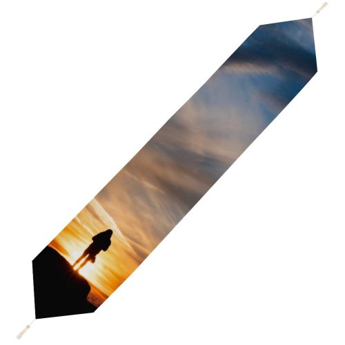 Yanfind Table Runner Backlit Skyscape Golden Dark Clouds Sunset Landscape Evening Travel Light Solitude Sun Everyday Dining Wedding Party Holiday Home Decor