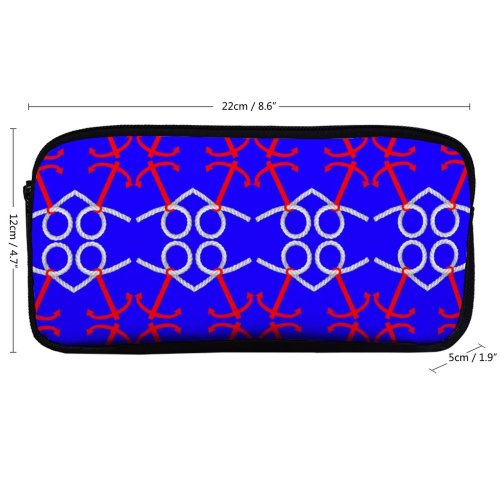 yanfind Pencil Case YHO Design Dahlia Symmetry Electric Rope Nautical Anchor Zipper Pens Pouch Bag for Student Office School