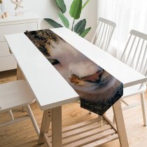 Yanfind Table Runner Young Kitty Pet Kitten Portrait Tabby Whiskers Curiosity Cute Little Adorable Cat Everyday Dining Wedding Party Holiday Home Decor
