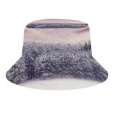yanfind Adult Fisherman's Hat Snow Covered Trees Winter Snow Landscape Clouds Scenery Forest Fishing Fisherman Cap Travel Beach Sun protection