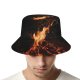yanfind Adult Fisherman's Hat Clay Banks Black Dark Bonfire Dark Campfire Flame Night Time Burning Outdoor Fishing Fisherman Cap Travel Beach Sun protection
