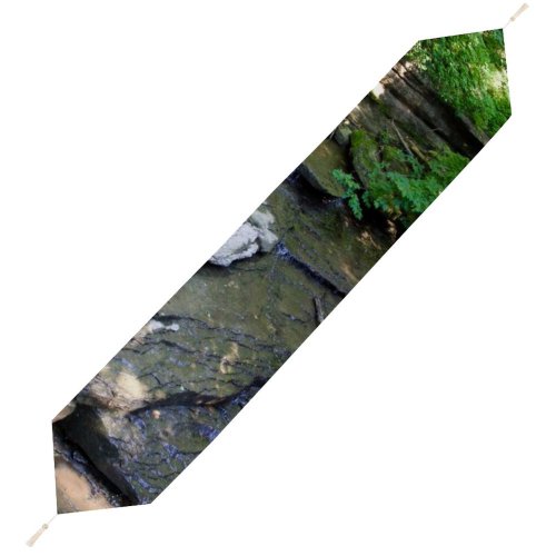 Yanfind Table Runner Stream Brook Creek River Stone Bed Trees Woods Forest Wilderness Resources Watercourse Everyday Dining Wedding Party Holiday Home Decor