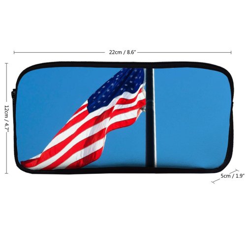 yanfind Pencil Case YHO  Honor Freedom Liberty Spangled Independence Usa Stripe Administration Hanging Memorial States Zipper Pens Pouch Bag for Student Office School