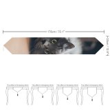 Yanfind Table Runner Funny Curiosity Sit Cute Baby Young Eye Family Kitten Whisker Fur Portrait Everyday Dining Wedding Party Holiday Home Decor