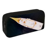 yanfind Pencil Case YHO Boat Ocean Sailboat Sea Watercraft Lake Aerial Shot Zipper Pens Pouch Bag for Student Office School