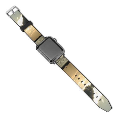 yanfind Watch Strap for Apple Watch Sunset Cloud Fire Sky Peaceful Horizon Afterglow Cumulus Daytime  Sea Compatible with iWatch Series 5 4 3 2 1