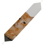 Yanfind Table Runner Funny Curiosity Sit Cute Little Young Eye Portrait Staring Kitten Pet Whisker Everyday Dining Wedding Party Holiday Home Decor