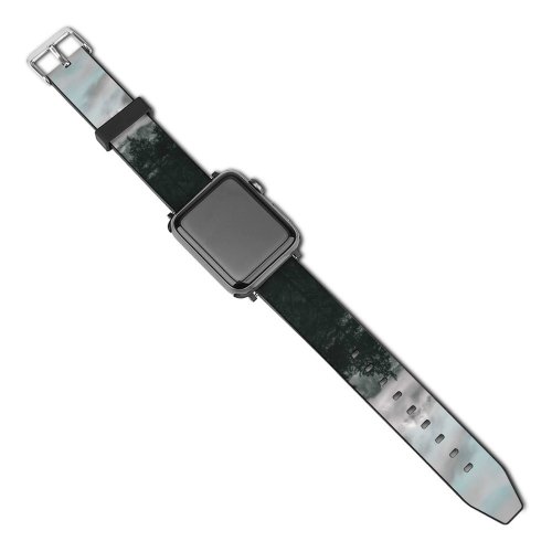 yanfind Watch Strap for Apple Watch Abies Pine Plant Forest Creative Spruce Pictures Cloud Outdoors Grey Tree Compatible with iWatch Series 5 4 3 2 1
