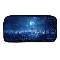 yanfind Pencil Case YHO Fantasy Dream Cityscape Snowfall  Night Zipper Pens Pouch Bag for Student Office School