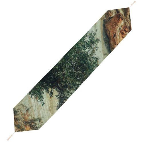 Yanfind Table Runner Scenery Highway Tree Mountain Mesa Wilderness Free Ground Stream Basin River Everyday Dining Wedding Party Holiday Home Decor