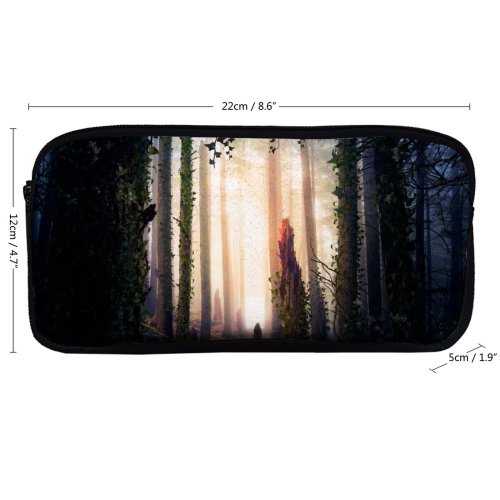 yanfind Pencil Case YHO Thiago Garcia Fantasy Girl Alone Forest Mystic Surreal Portal Dream Zipper Pens Pouch Bag for Student Office School