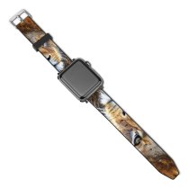 yanfind Watch Strap for Apple Watch Lion Big Cat  Wild Carnivore Closeup Compatible with iWatch Series 5 4 3 2 1