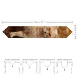 Yanfind Table Runner Funny Curiosity Sit Cute Little Young Eye Curious Ginger Kitten Whisker Fur Everyday Dining Wedding Party Holiday Home Decor
