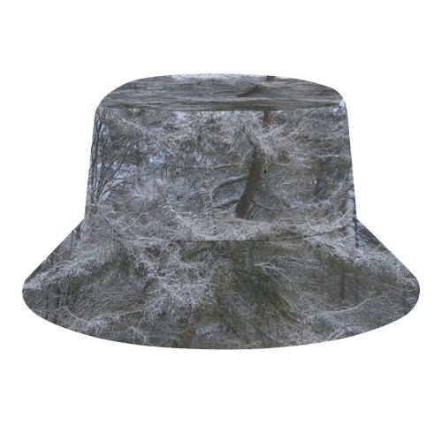 yanfind Adult Fisherman's Hat Winter Frost Snowy Winter Natural Atmospheric Larch Branches Woody Frosty Frigid Landscape Fishing Fisherman Cap Travel Beach Sun protection