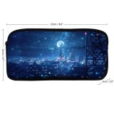 yanfind Pencil Case YHO Fantasy Dream Cityscape Snowfall  Night Zipper Pens Pouch Bag for Student Office School
