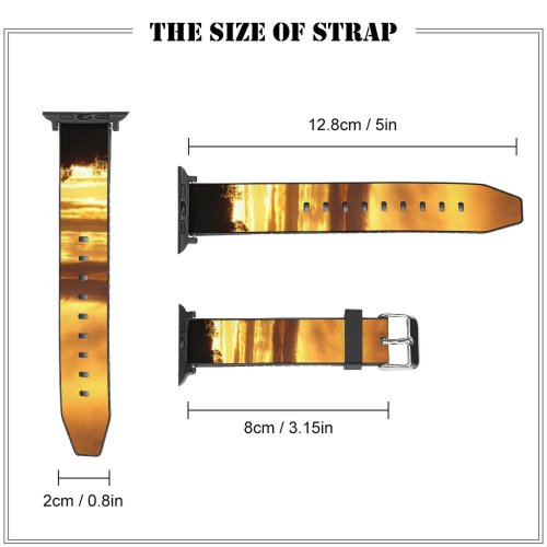 yanfind Watch Strap for Apple Watch Sunset Gold Clouds Sky Cloud Afterglow Sunrise Horizon Evening Morning Atmosphere Dusk Compatible with iWatch Series 5 4 3 2 1