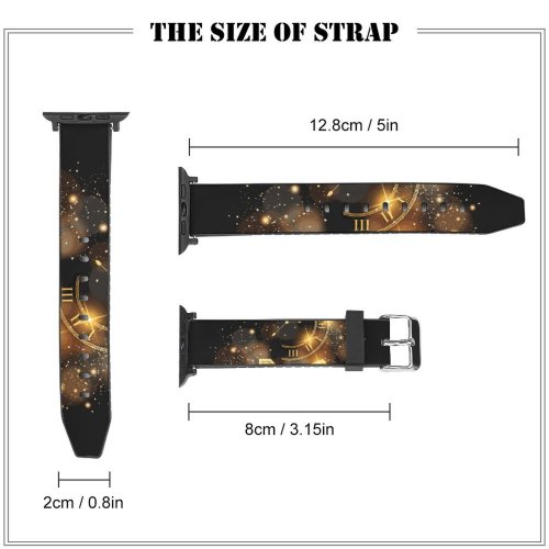 yanfind Watch Strap for Apple Watch Celebrations Year Happy Golden Letters Dark Sparkles Compatible with iWatch Series 5 4 3 2 1