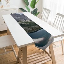 Yanfind Table Runner Scenery Range Promontory Slope Mountain Wilderness Free Basin Ice Outdoors Wallpapers Everyday Dining Wedding Party Holiday Home Decor