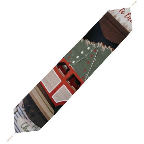 Yanfind Table Runner Year Present Fir Deer Colorful Arrangement Tree Tradition Decoration Wooden Different Shelf Everyday Dining Wedding Party Holiday Home Decor
