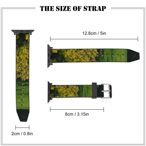 yanfind Watch Strap for Apple Watch Rural Countryside Plant Pasture Farm Grassland Outdoors Ranch Free Grass Field Compatible with iWatch Series 5 4 3 2 1