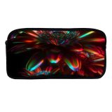 yanfind Pencil Case YHO Stu Ballinger Abstract Flowers Neon Flower CGI Cyberpunk Glowing Zipper Pens Pouch Bag for Student Office School