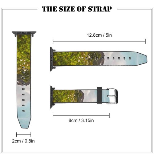 yanfind Watch Strap for Apple Watch Rural Countryside Plant Domain Farm Wallpapers Pictures Grassland Cloud Outdoors Tree Compatible with iWatch Series 5 4 3 2 1