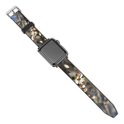 yanfind Watch Strap for Apple Watch Winter Flower Spring Buds Elegant Fragile Bee Plant Flowers Smell Studio Branch Compatible with iWatch Series 5 4 3 2 1