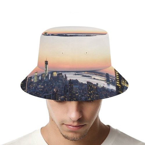 yanfind Adult Fisherman's Hat Gielt York City Aerial Cityscape City Lights Landmark Rockefeller Center City Sunset Fishing Fisherman Cap Travel Beach Sun protection