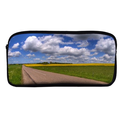 yanfind Pencil Case YHO Rape Field Sky Horizon Natural Cloud Landscape Sky Fields Street Clouds Seed Zipper Pens Pouch Bag for Student Office School