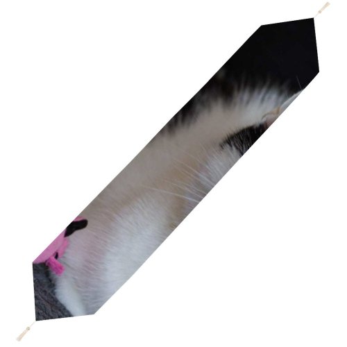 Yanfind Table Runner Funny Curiosity Sit Love Little Pretty Eye Portrait Stripe Kitten Whisker Downy Everyday Dining Wedding Party Holiday Home Decor