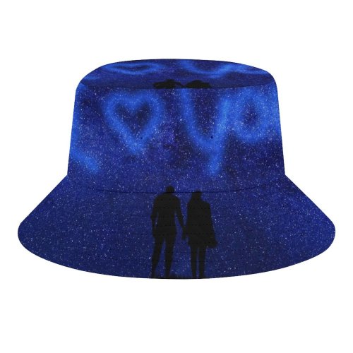 yanfind Adult Fisherman's Hat Gerd Altmann Love I Love You Starry Sky Couple Silhouette Heart Valentines Fishing Fisherman Cap Travel Beach Sun protection