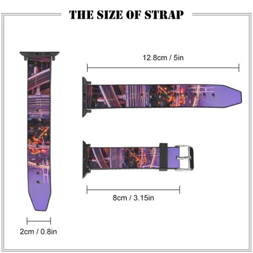 yanfind Watch Strap for Apple Watch Nanpu   Architecture Cityscape Shanghai City Lights Exposure Compatible with iWatch Series 5 4 3 2 1