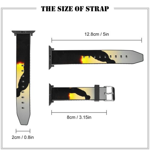 yanfind Watch Strap for Apple Watch Love Kissing Couple Silhouette Romantic Evening Sky Sunset Clear Horizon Together Lovers Compatible with iWatch Series 5 4 3 2 1