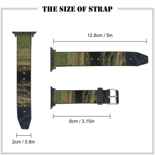 yanfind Watch Strap for Apple Watch Countryside Mound Slope Pictures Grassland Outdoors Stock Free Land Field Hill Compatible with iWatch Series 5 4 3 2 1