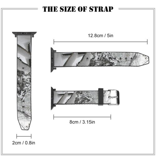 yanfind Watch Strap for Apple Watch Winter Christmas Winter   Branch Snow Forest Season Tree Blizzard Frost Compatible with iWatch Series 5 4 3 2 1