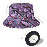 yanfind Adult Fisherman's Hat Purple Leaf Dew Drops Macro Droplets Fishing Fisherman Cap Travel Beach Sun protection