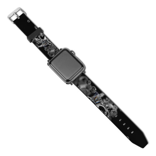 yanfind Watch Strap for Apple Watch Black Dark Bubbles Liquid Macro Galaxy S Compatible with iWatch Series 5 4 3 2 1