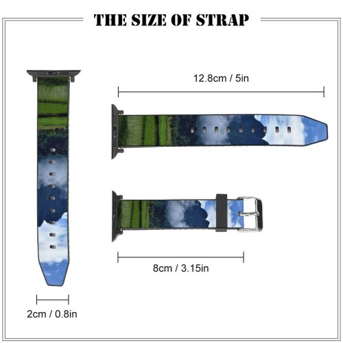 yanfind Watch Strap for Apple Watch Countryside Pictures Grassland Outdoors Stock Free Cornfield Field Paddy Laos Images Compatible with iWatch Series 5 4 3 2 1