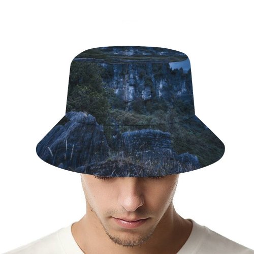 yanfind Adult Fisherman's Hat Cliff Night Rocks Piopio Zealand Fishing Fisherman Cap Travel Beach Sun protection