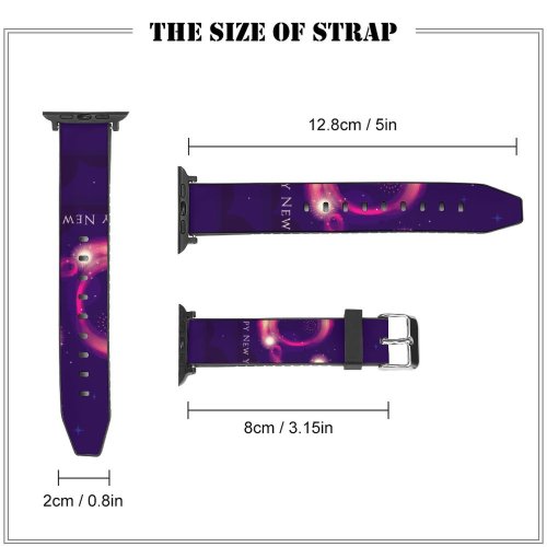 yanfind Watch Strap for Apple Watch Celebrations Year Happy Fireworks Dark Compatible with iWatch Series 5 4 3 2 1