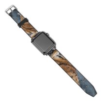 yanfind Watch Strap for Apple Watch Tambako Jaguar Young Tigress Yawning Wild Big Cat  Closeup Carnivore Compatible with iWatch Series 5 4 3 2 1