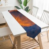 Yanfind Table Runner Blur Frozen Soap Winter Ball Freeze Icy Landscape Evening Light Snow Outdoors Everyday Dining Wedding Party Holiday Home Decor