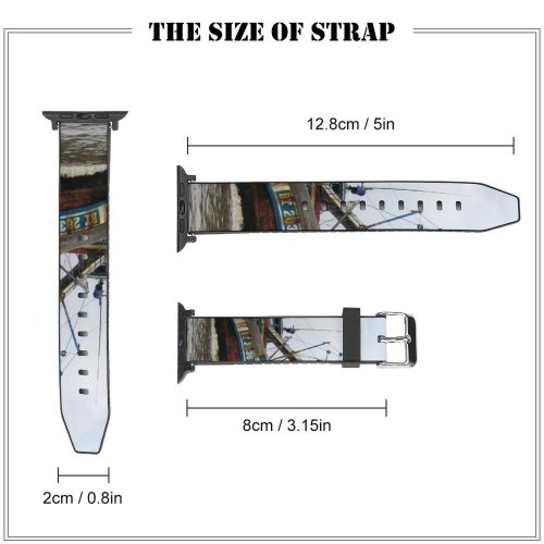 yanfind Watch Strap for Apple Watch Travel Boat Fishing Third Fish Wreck Ship Shipping Boating Harbour Trawl Trawling Compatible with iWatch Series 5 4 3 2 1