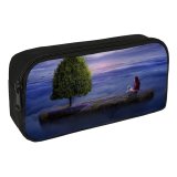 yanfind Pencil Case YHO Fantasy Girl Dream Surreal Floating Lone Tree Above Clouds Sunrise Zipper Pens Pouch Bag for Student Office School