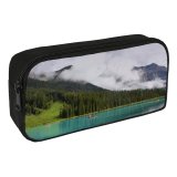 yanfind Pencil Case YHO Boating Boats Fog Forest Clouds Wood Adventure Landscape Daylight Mountains Hike Travel Zipper Pens Pouch Bag for Student Office School