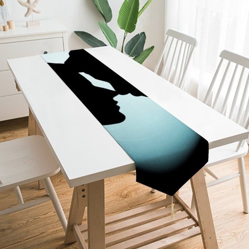 Yanfind Table Runner Dark Love Couple Silhouette Together Romantic Moon Everyday Dining Wedding Party Holiday Home Decor