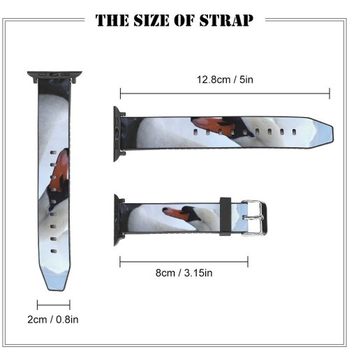 yanfind Watch Strap for Apple Watch Swans  Swim Bird Feather Queens Beak Ducks Geese Waterfowl Neck Duck Compatible with iWatch Series 5 4 3 2 1