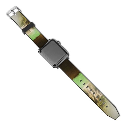 yanfind Watch Strap for Apple Watch Dorothe Waterfall Forest Mystery Lake Scenic Surreal Foggy Compatible with iWatch Series 5 4 3 2 1