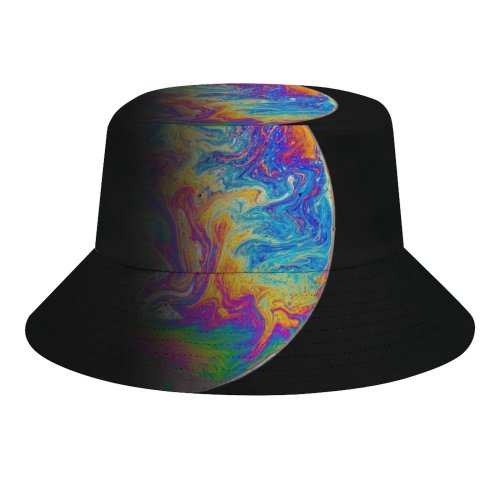 yanfind Adult Fisherman's Hat Daniel Olah Space Black Dark Planet Astronomy Outer Space Colorful Fishing Fisherman Cap Travel Beach Sun protection